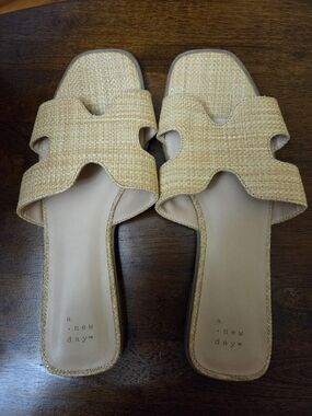 a new day Braided Tan Slide Sandals